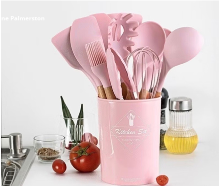 jogo completo de utensílios de cozinha de silicone