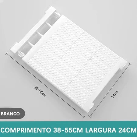 Prateleira Organizadora Ajustável para Armário | Space-Saving Cozinha e Roupeiro – Lumia