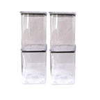 Kit Potes Herméticos Acrílico Cristal 200ml Empilháveis | Organizador de Alimentos com Vedação Premium