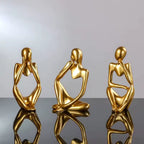 Escultura Trio Decorativo Pensador Abstrato