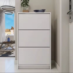 Sapateiro Armário 3 Compartimentos Basculantes – Design Slim e Moderno | Branco