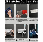 Porta Escova de Dente com Esterilizador UV + Espremedor Automático de Pasta | Solar + USB