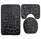 Kit Tapete de Banheiro 3 Peças Memory Foam – Textura 3D | Várias Cores