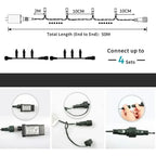 Luzes de Fada LED Impermeáveis - Magia Natalina com Controle Remoto