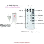 Cortina de Luzes de Fadas LED com Controle Remoto para Natal
