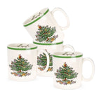 Kit 04 Caneca de Porcelanato - Estampa Árvore de Natal