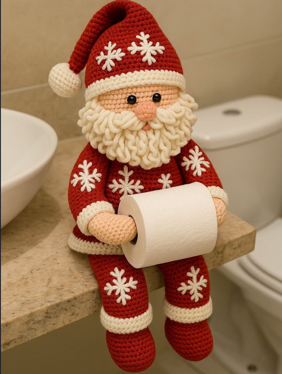 Papai Noel De Crochê 20cm