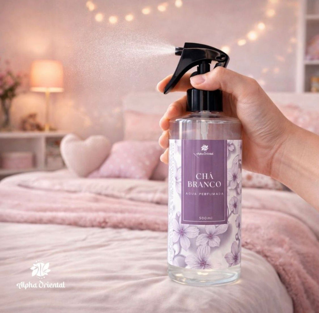 Perfume para Tecidos Fragrância Duradoura e Sofisticada Água Perfumada Premium 500ml + Borrifador