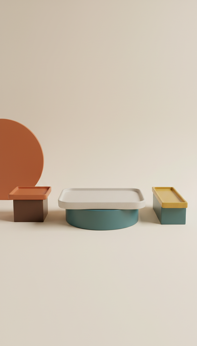 Geometric Ceramic Tray Set