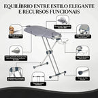 Tábua de Passar Roupas 360° Premium – Giratória, Face Dupla, 8 Níveis de Altura e Máxima Praticidade