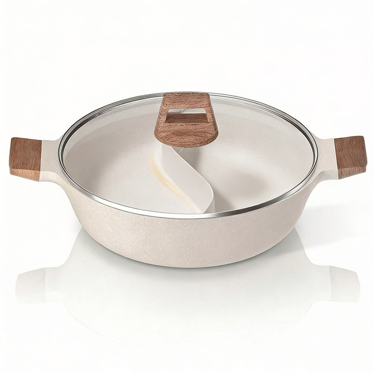 Panela Dupla Divisória Antiaderente + Kit Utensílios em Silicone