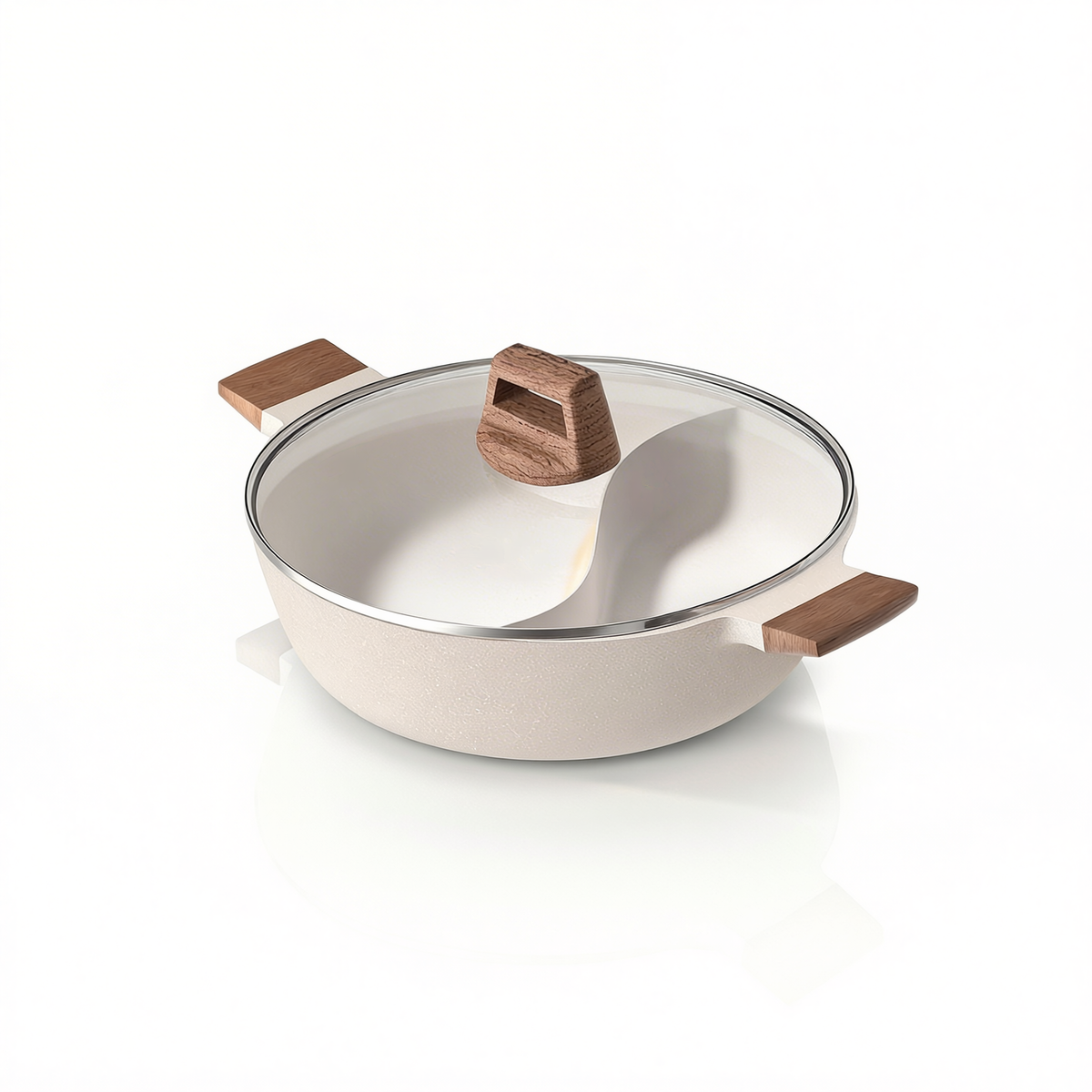 Panela Dupla Divisória Antiaderente + Kit Utensílios em Silicone