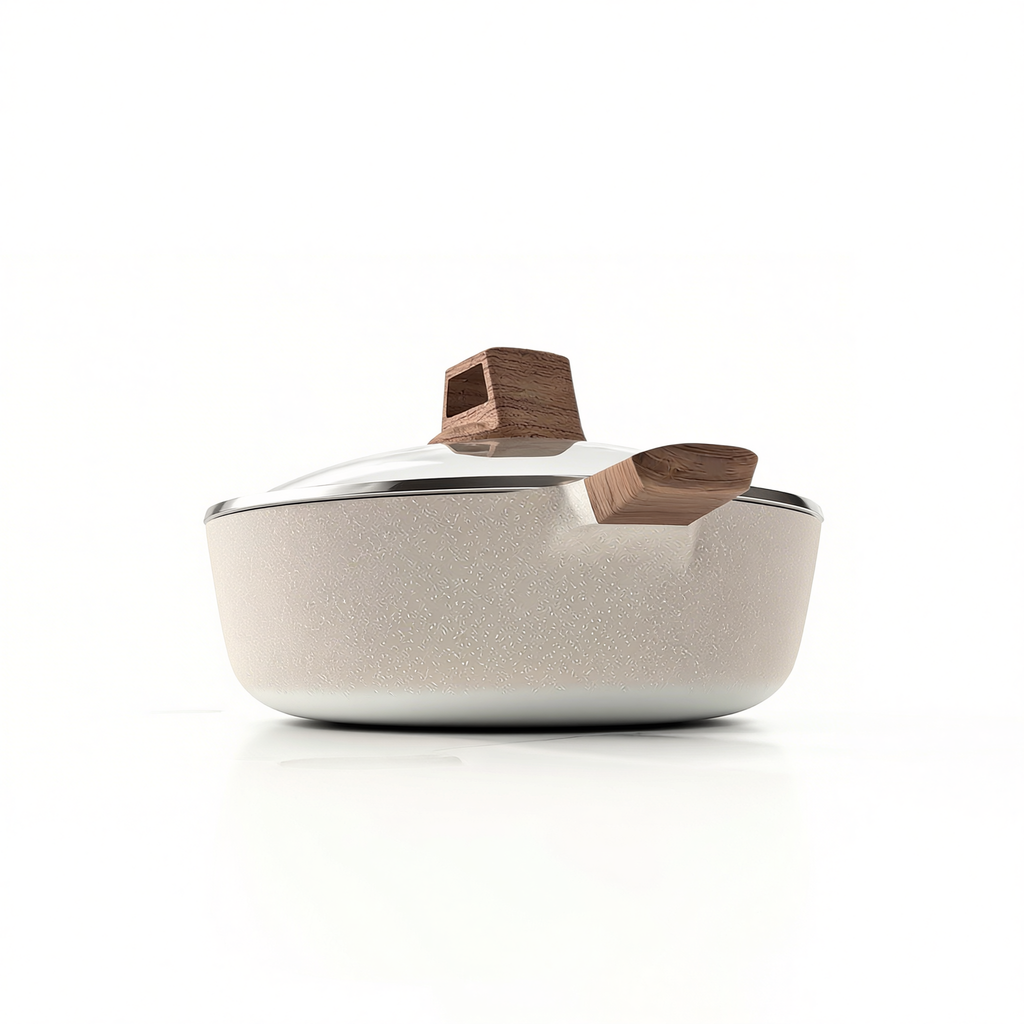 Panela Dupla Divisória Antiaderente + Kit Utensílios em Silicone