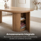 Mesa Expansível Oval Adapt em MDF