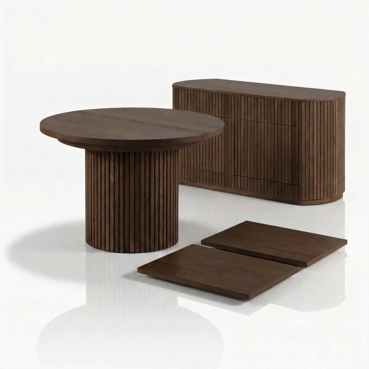 Mesa Expansível Oval Adapt em MDF