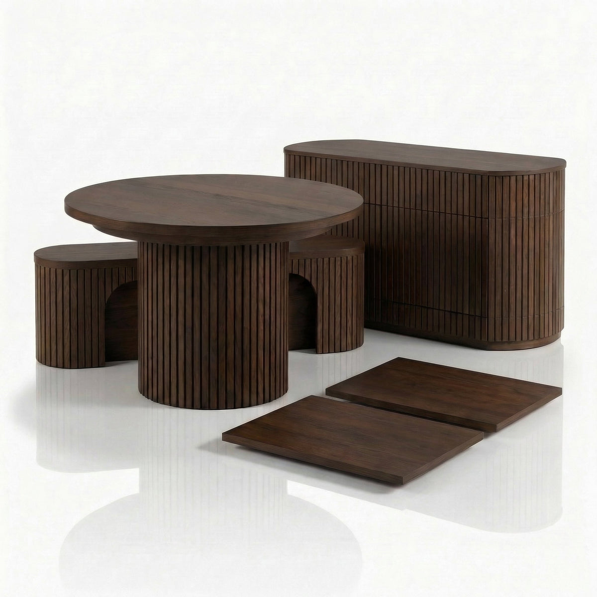 Mesa Expansível Oval Adapt em MDF