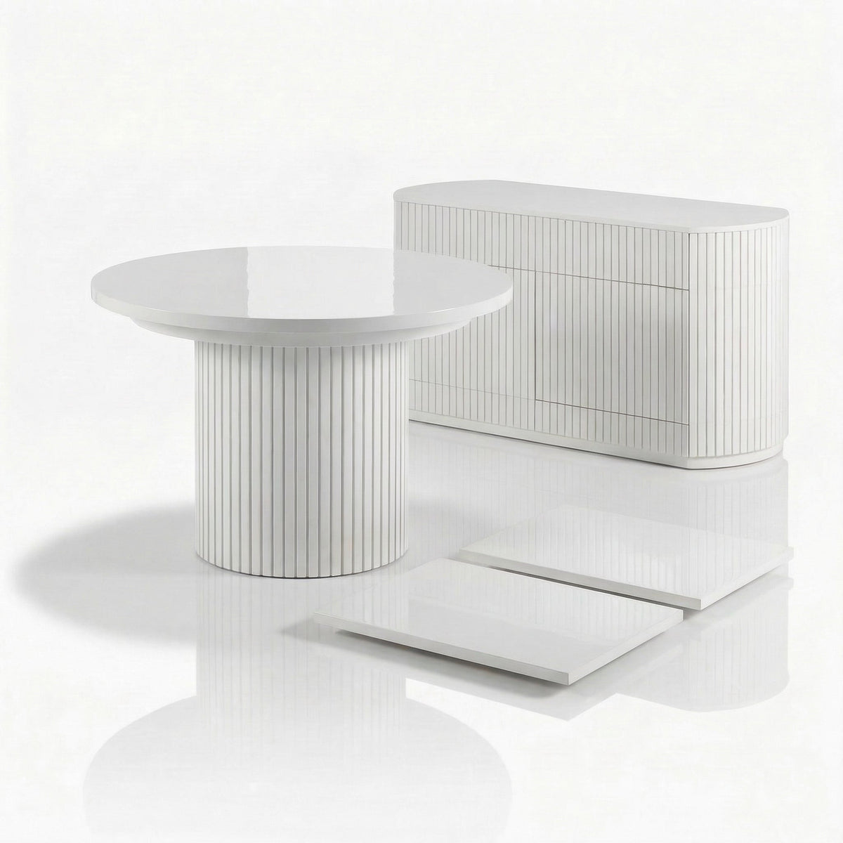Mesa Expansível Oval Adapt em MDF
