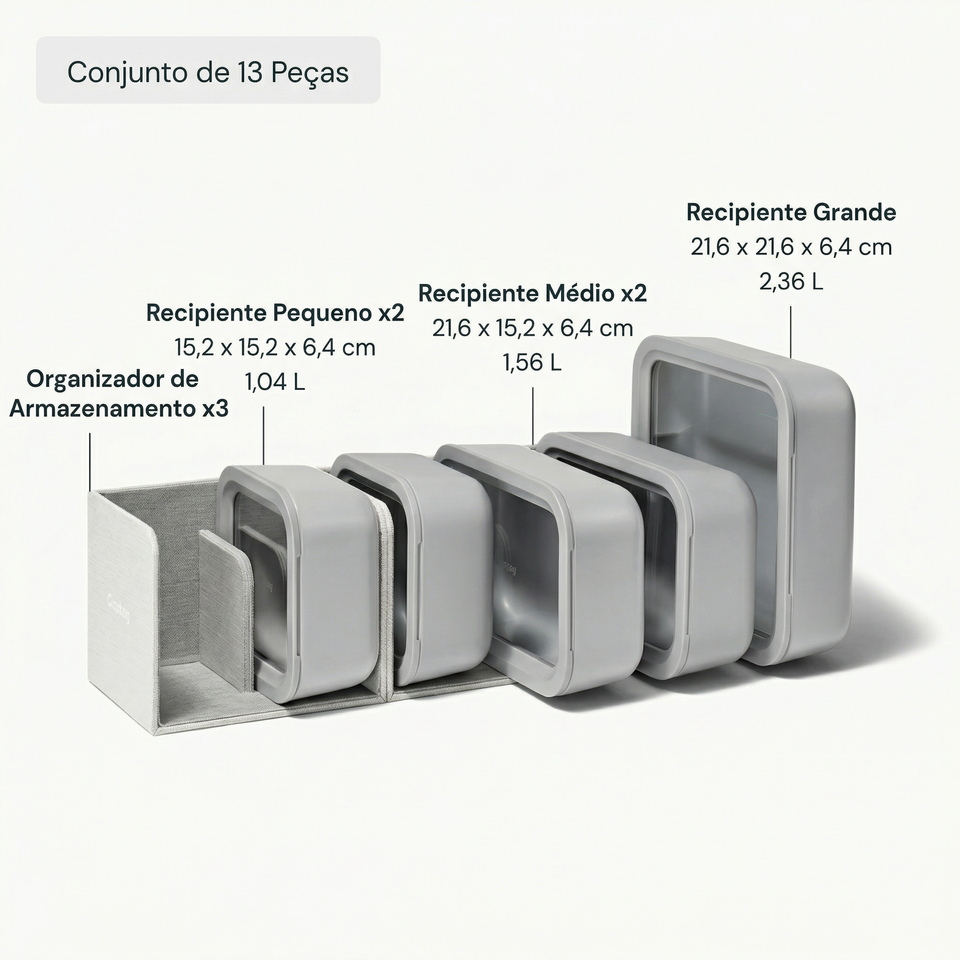 Conjunto de Potes de Armazenamento Air Release