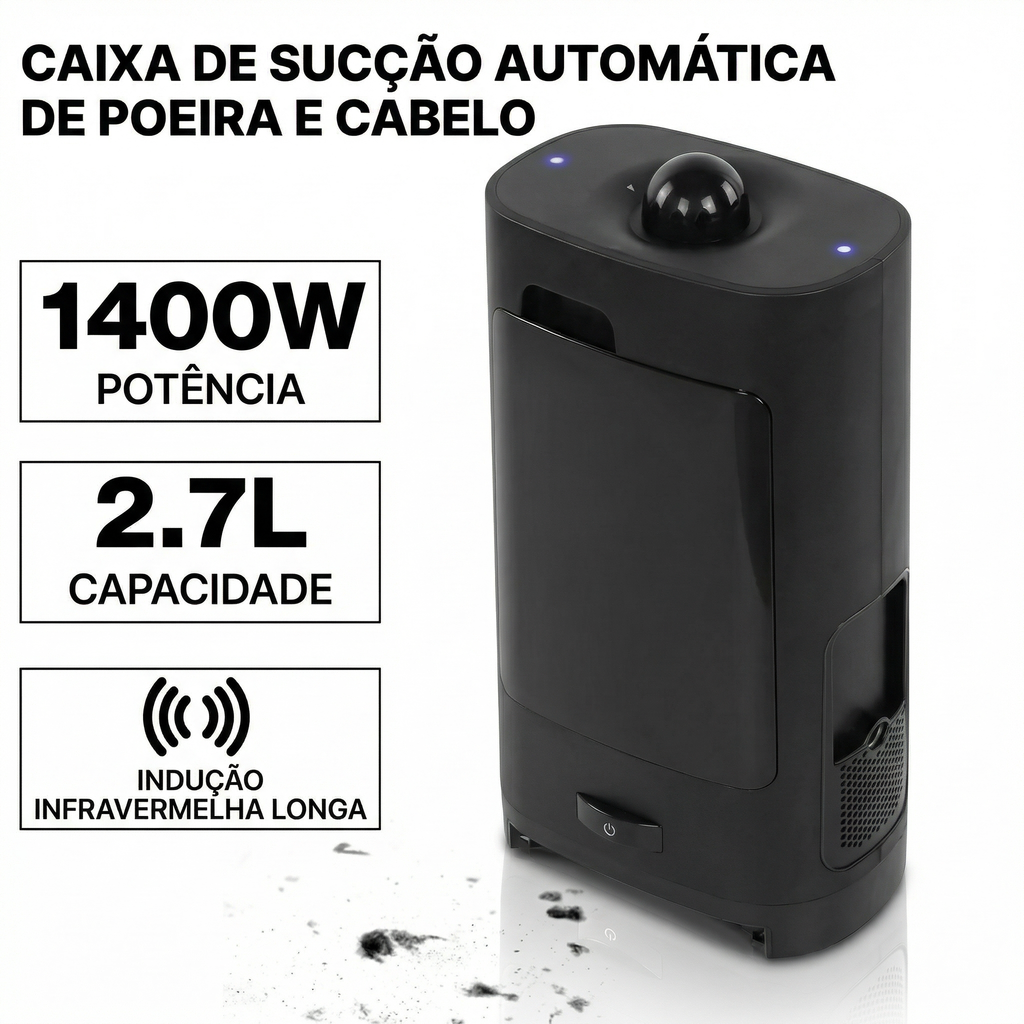 Lixeira Aspiradora Automática - Bivolt, 1400W, 2.7L