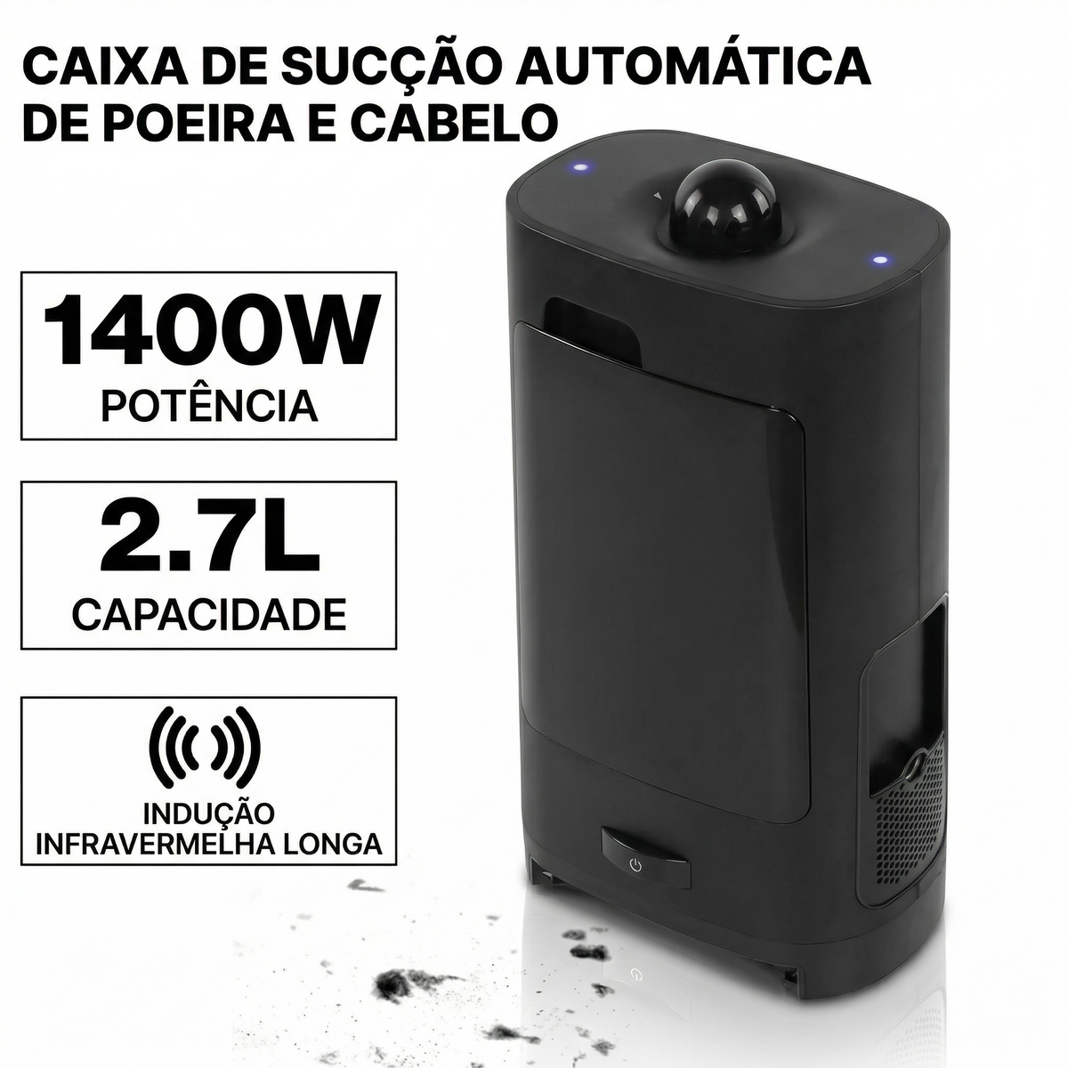 Lixeira Aspiradora Automática - Bivolt, 1400W, 2.7L