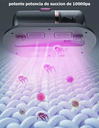 Aspirador Anti Ácaro Portátil Sem Fio Com Luz Uv Filtragem Cor Cinza/roxo