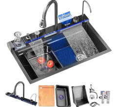 Cuba Gourmet com LED – Pia Multifuncional Completa para Cozinha, Inox e Design Moderno