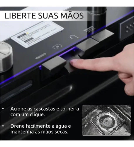 Cuba Gourmet com LED – Pia Multifuncional Completa para Cozinha, Inox e Design Moderno