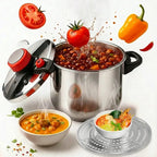COMPRE 1 LEVE 2 | Kit Panelas de Pressão em Aço Inoxidável + Brinde Exclusivo: Kit de Utensílios