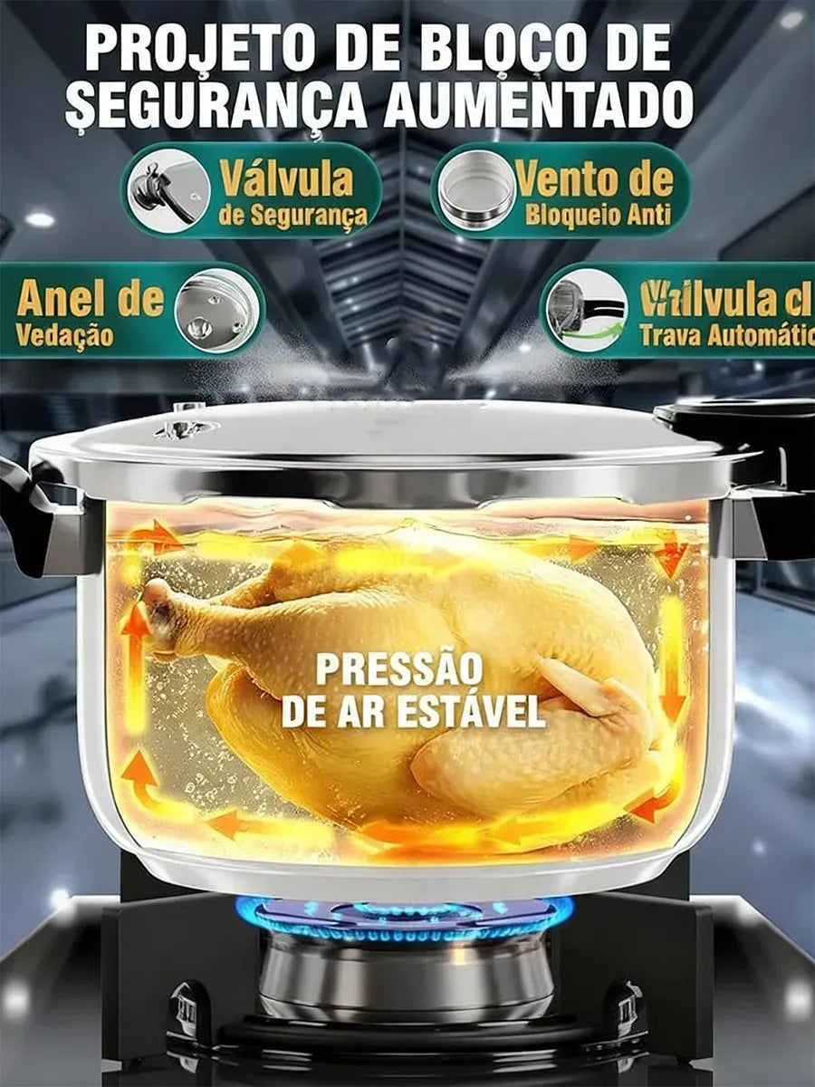 COMPRE 1 LEVE 2 | Kit Panelas de Pressão em Aço Inoxidável + Brinde Exclusivo: Kit de Utensílios